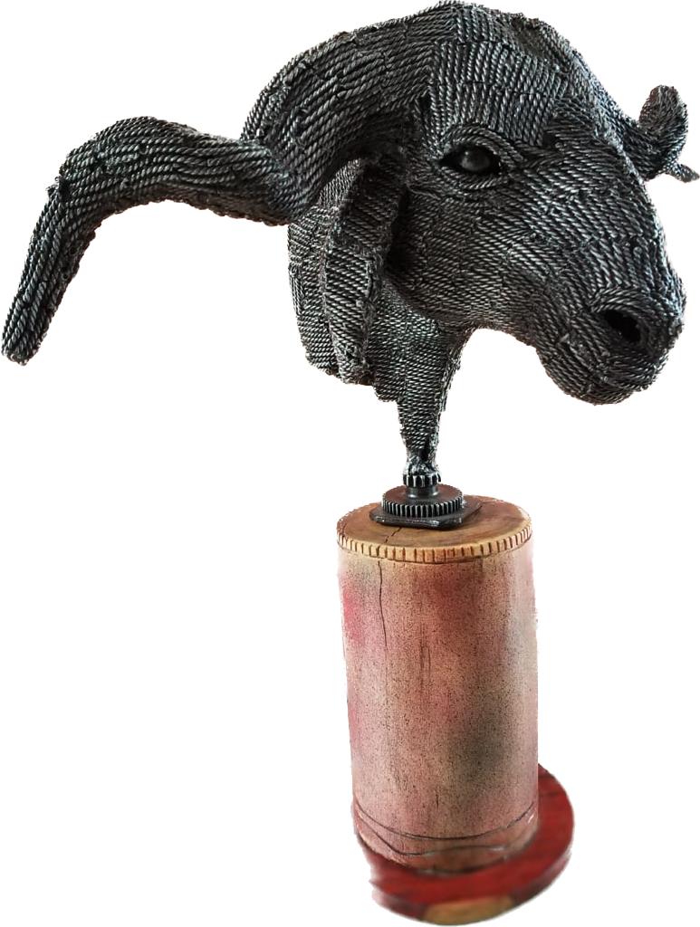 The Watcher — welded wire bull